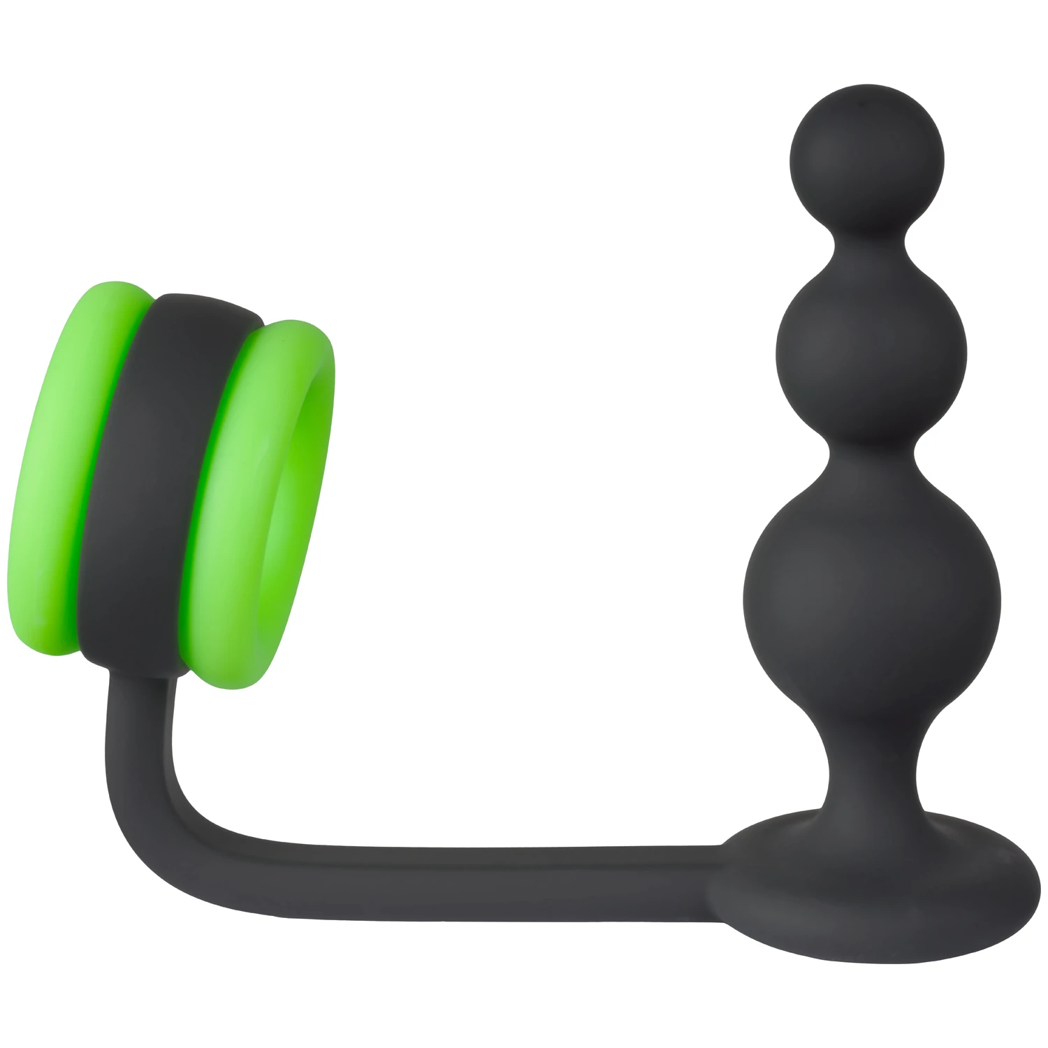 Ouch! Glow in the Dark Beaded Butt Plug med Penisring 1