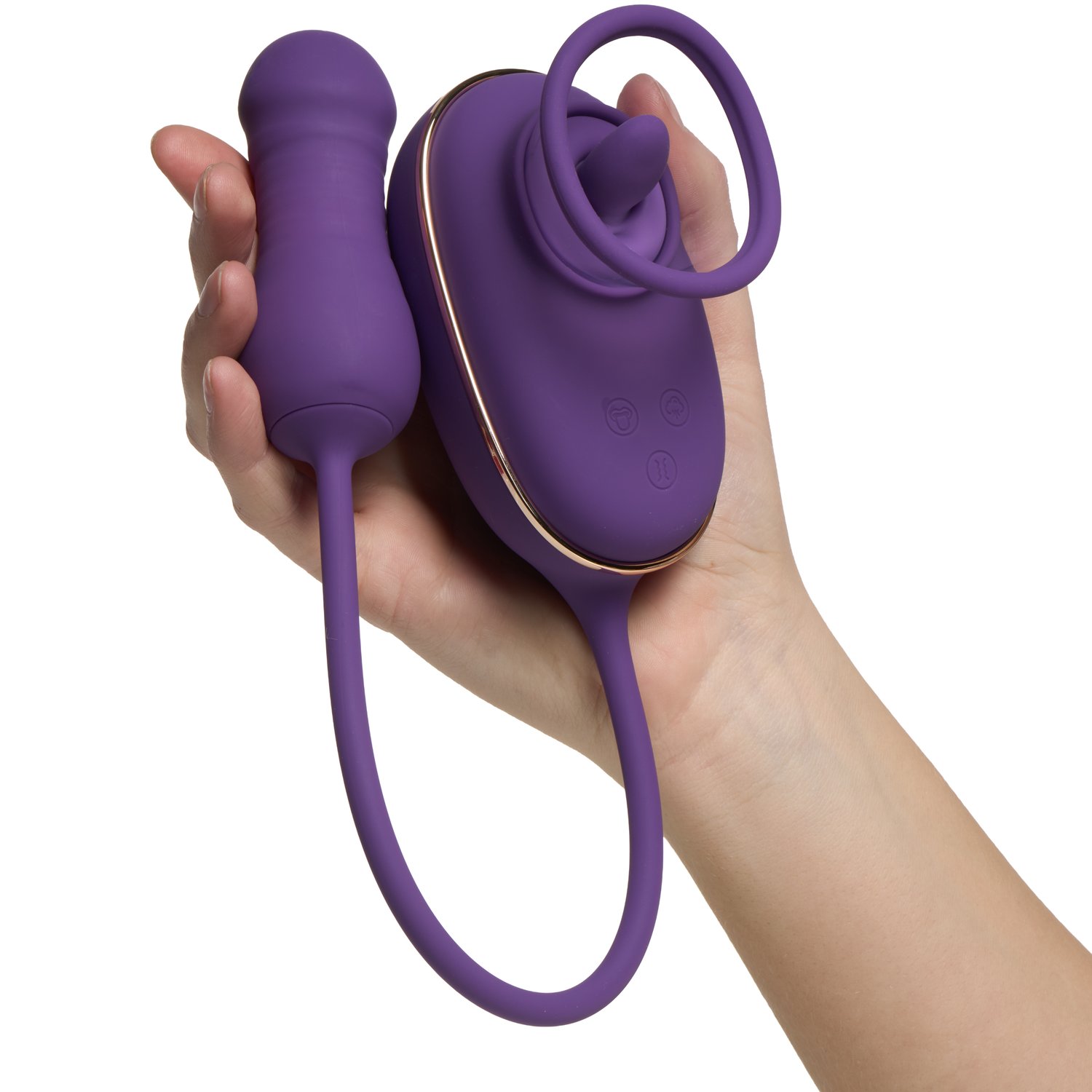 She.E.O Klitoris Tunge Vibrator med Anal Stimulator - Lilla