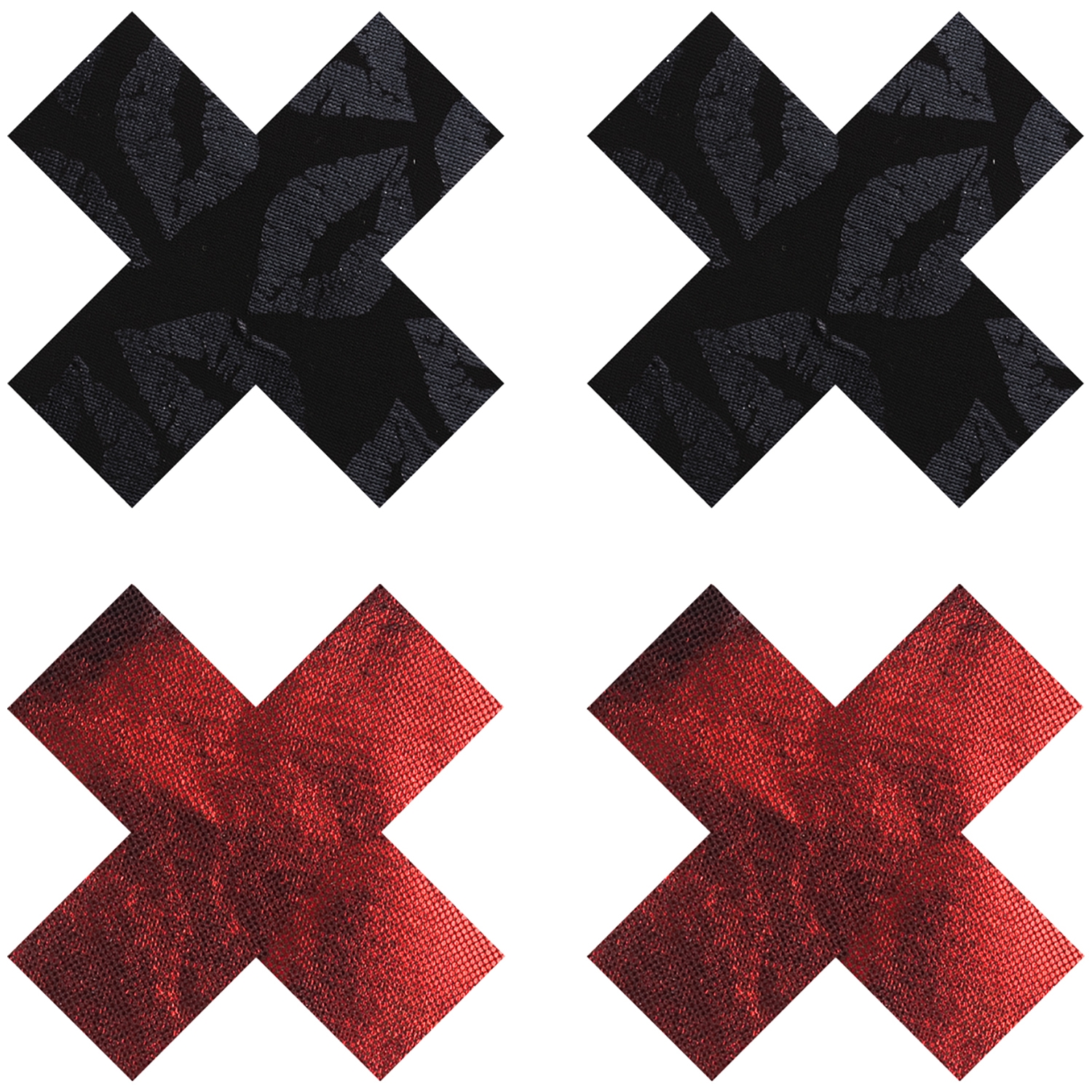 Peekaboos Nipple Stickers Kryss Röd 2-pack - Blandade färger | Favoriter//REA för kvinnor//Kvinnor//REA//Mixed//Lingeri//Kroppsutsmyckning//Lingeri Tillbehör//Peekaboo//Bröstsmycken | Intimast