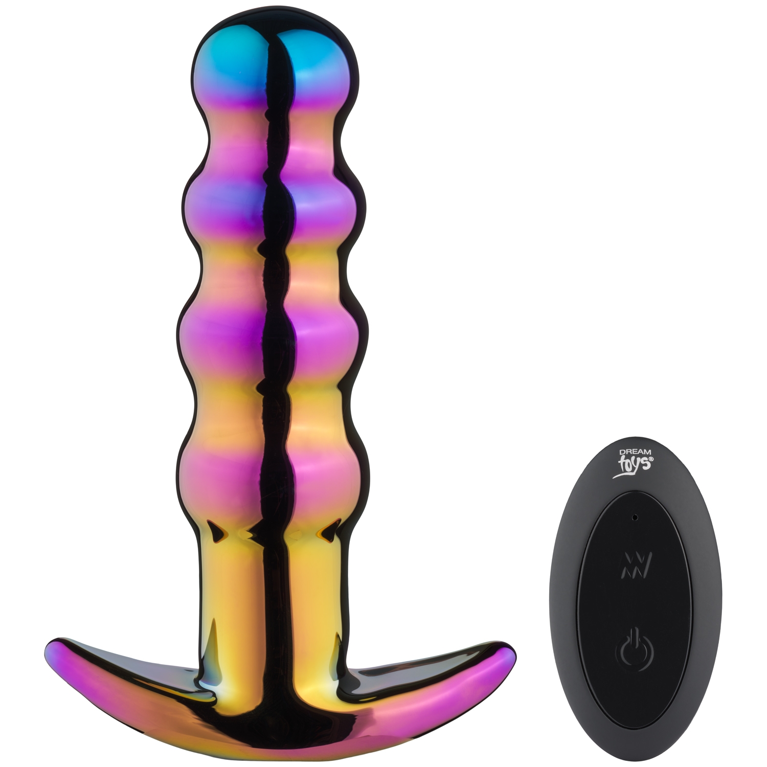 Dream Toys Glamour Glass Beaded Fjernbetjent Butt Plug    - Flere farver thumbnail