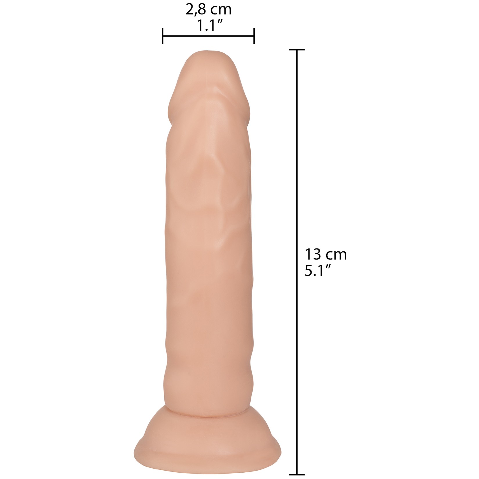 Willie City Aidonkaltainen Dildo Imukupilla 13 cm 1
