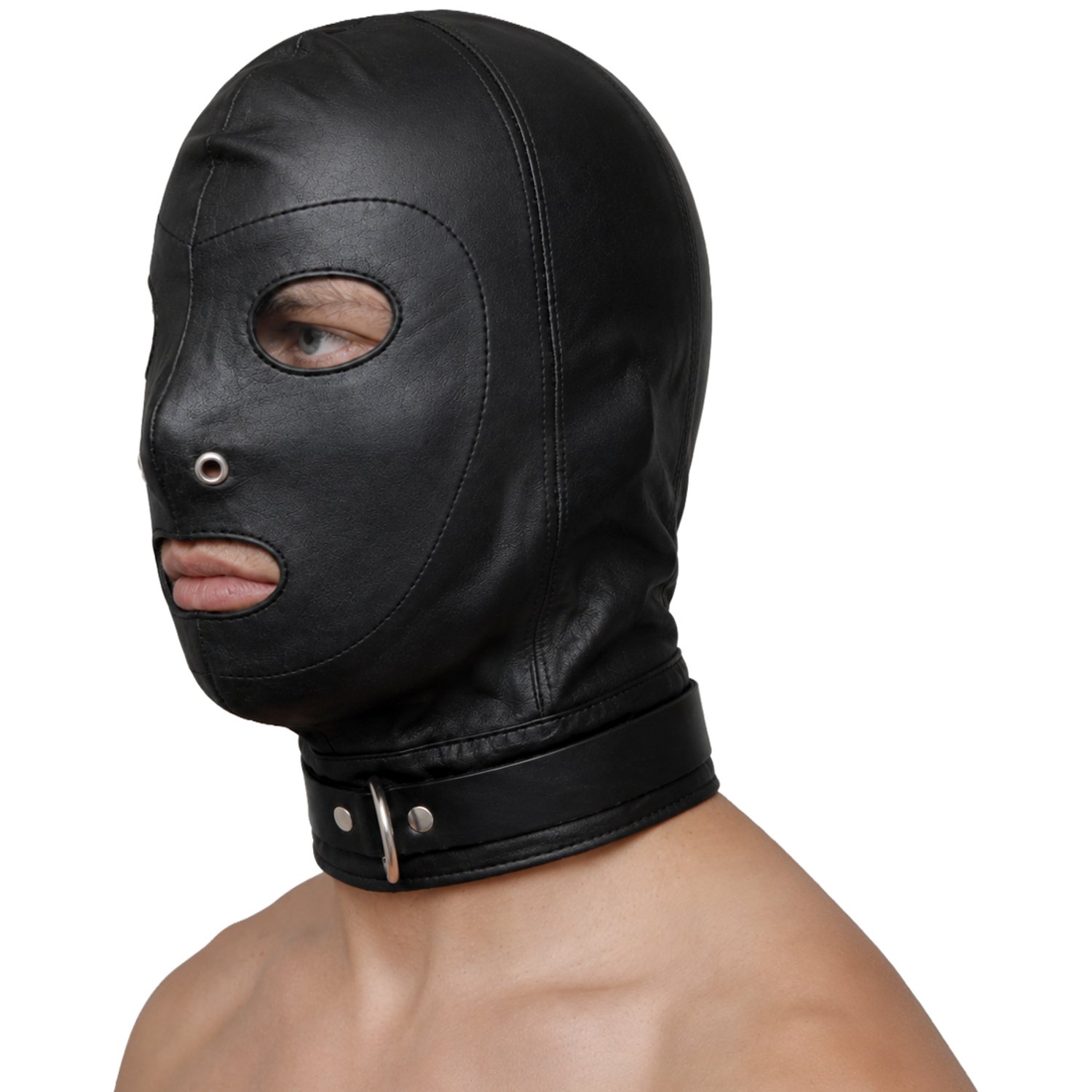Rouge Læder Maske med D-Ring - Sort