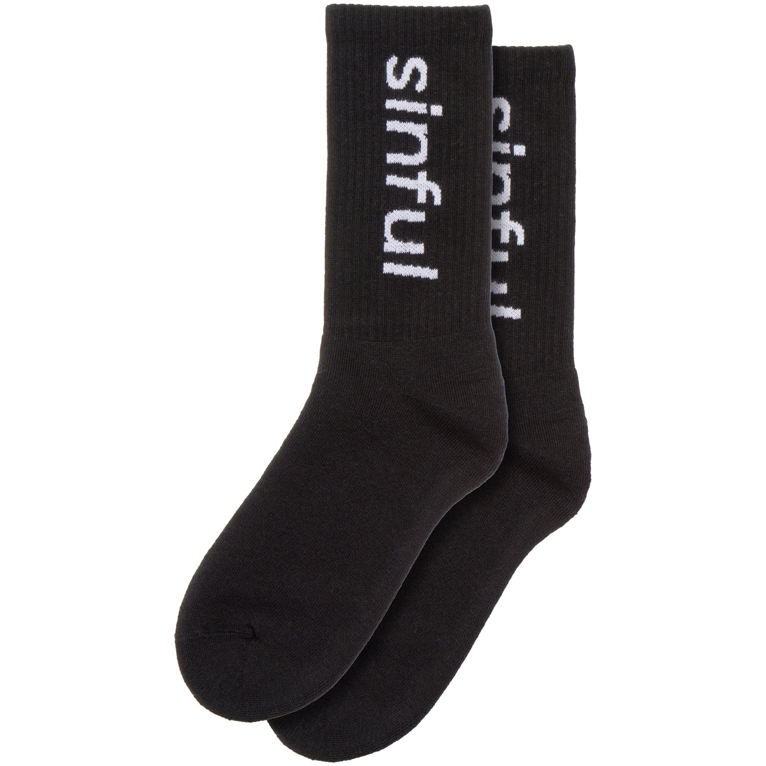 Sinful Logo Sokker One Size - Sort - One size