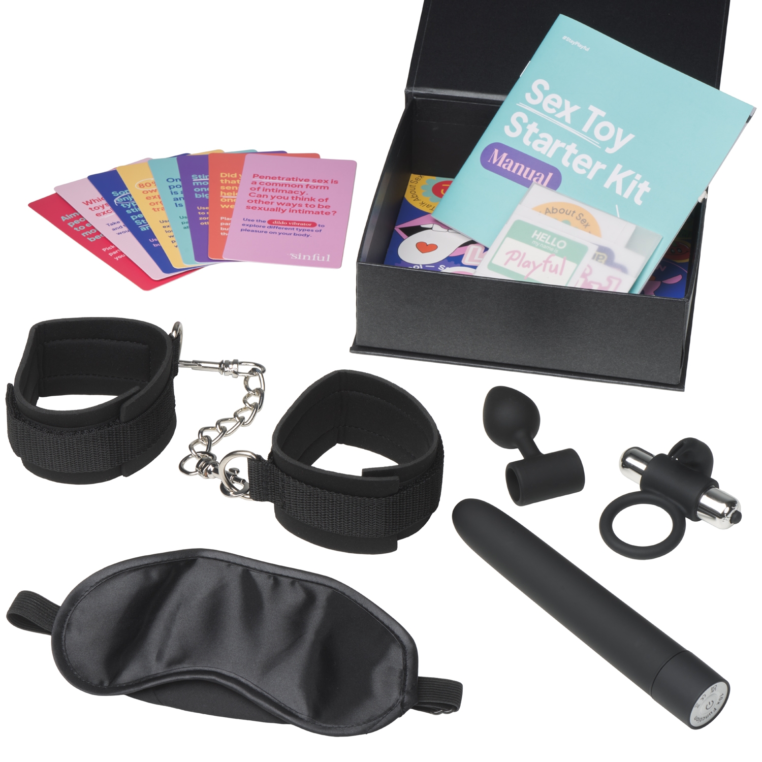 Sinful Sex Toy Starter Kit Boks - Black