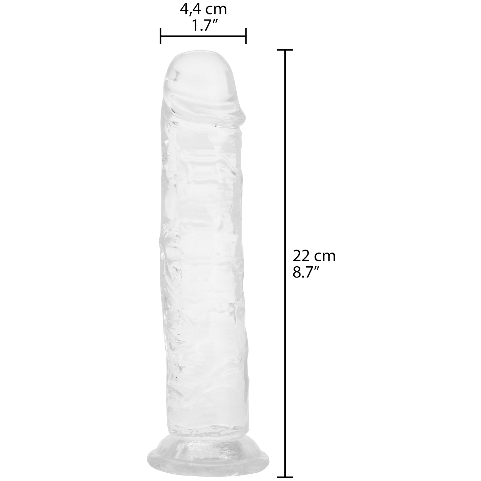 Willie City Aidonkaltainen Kirkas Dildo Imukupilla 22 cm 1