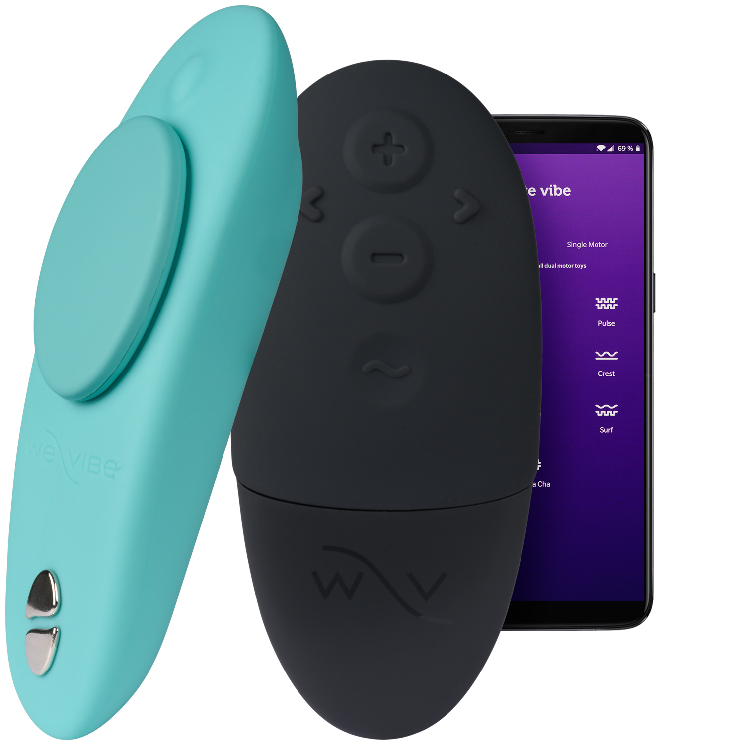 We-Vibe Moxie+ Fjärrkontrollerad Trosvibrator - Blå