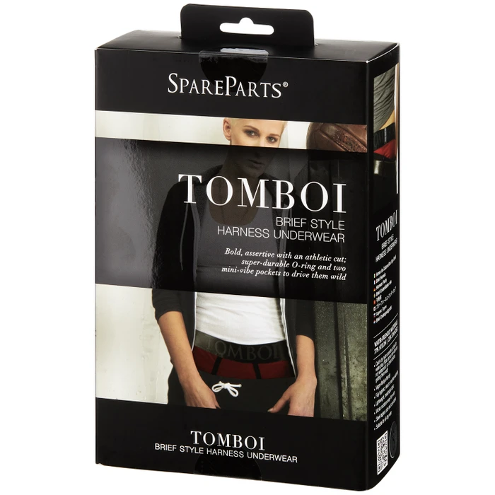 SpareParts HardWear Tomboii Boxer Briefs Strap-On Harness Black & Red
