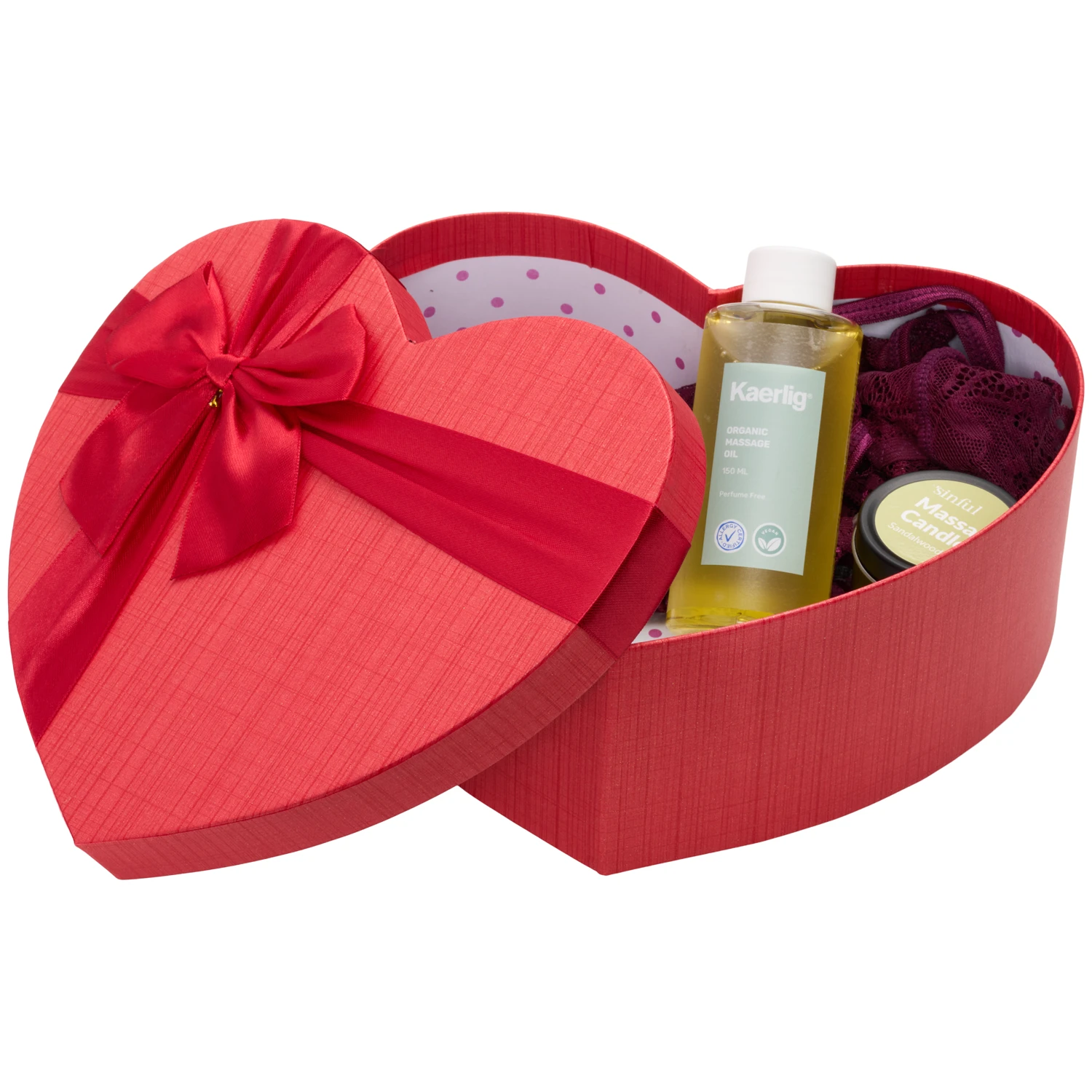 Hjerteformet Gaveæske med Silkebånd var 2