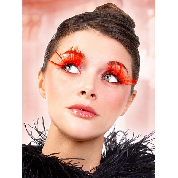 Baci Øjenvipper Røde med Fjer var 1