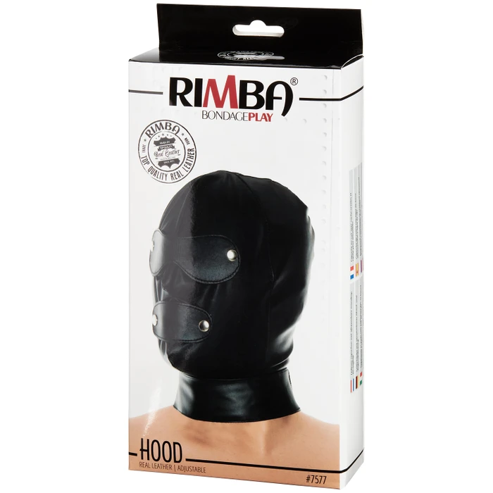 Masque BDSM en cuir nappa avec rivet - Rimba