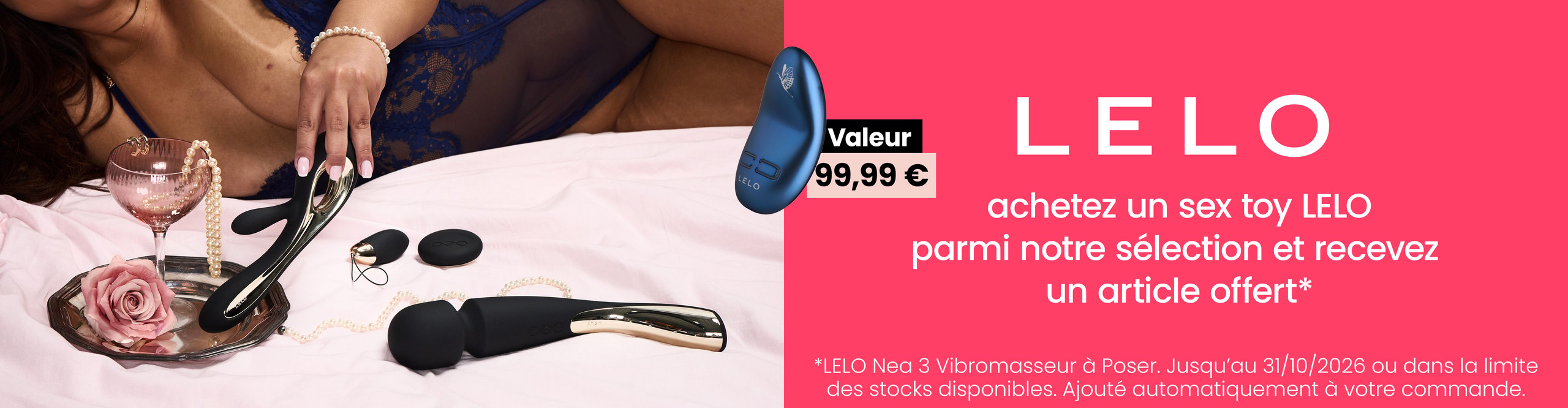 achetez un sex toy LELO parmi notre sélection et recevez un article offert* desktop