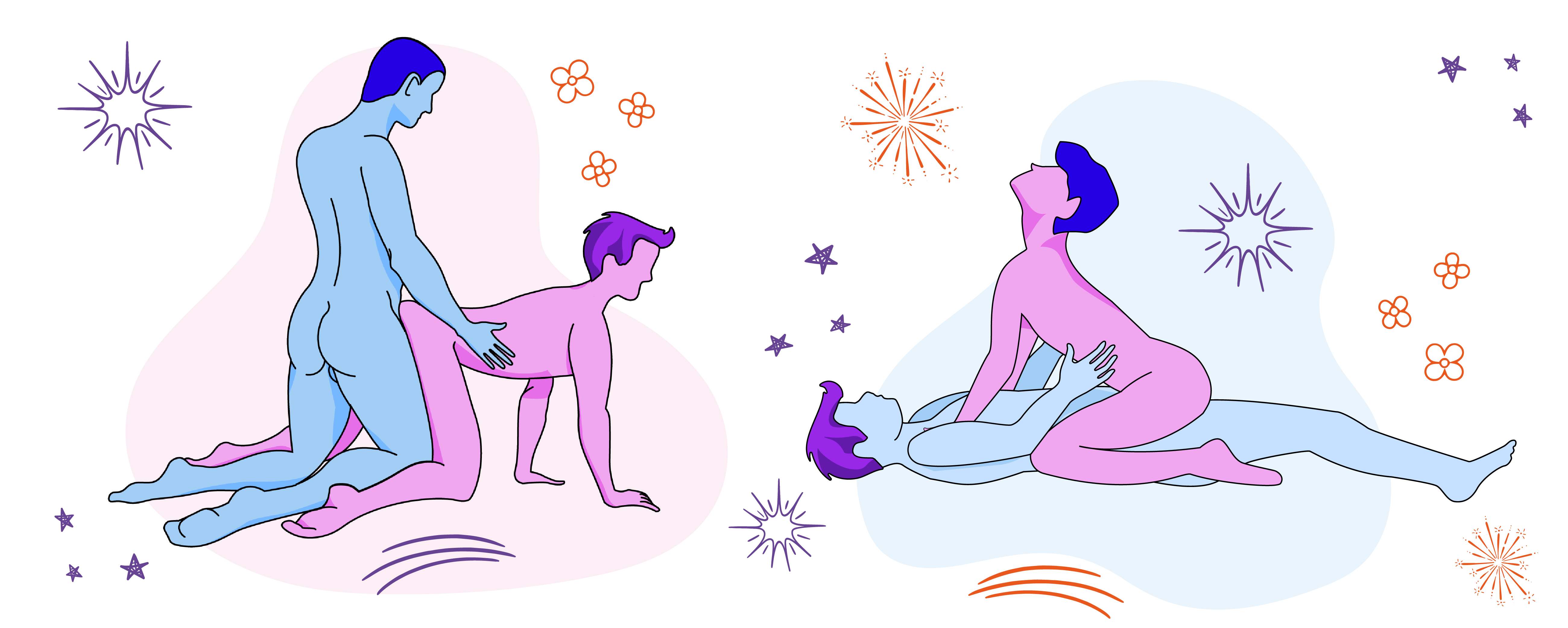Illustrationer af gay mænd sexstillinger