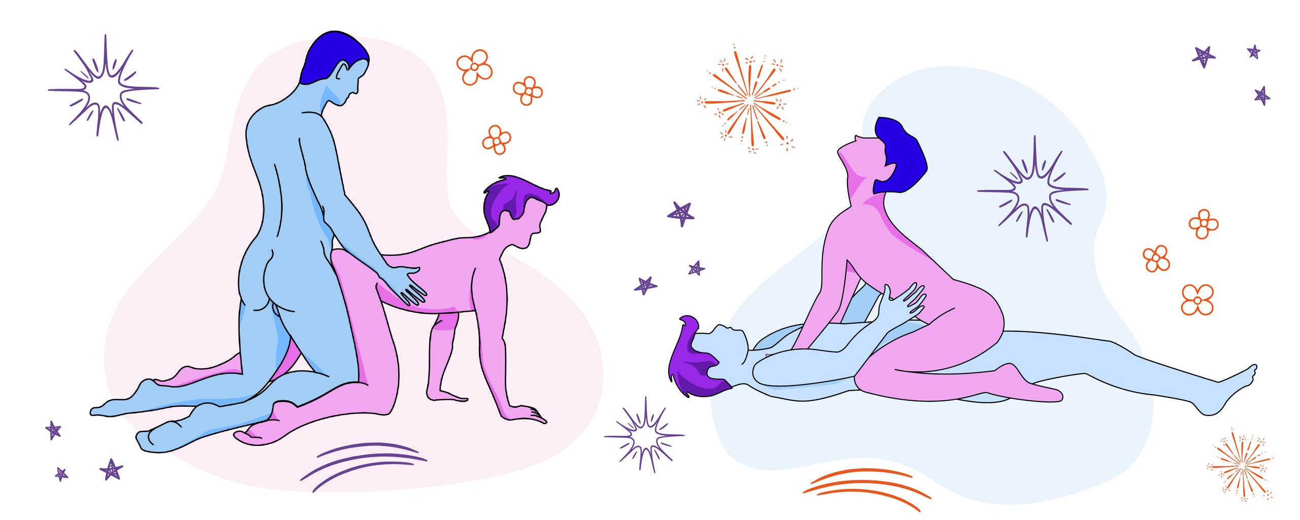 Illustrationer af gay mænd sexstillinger