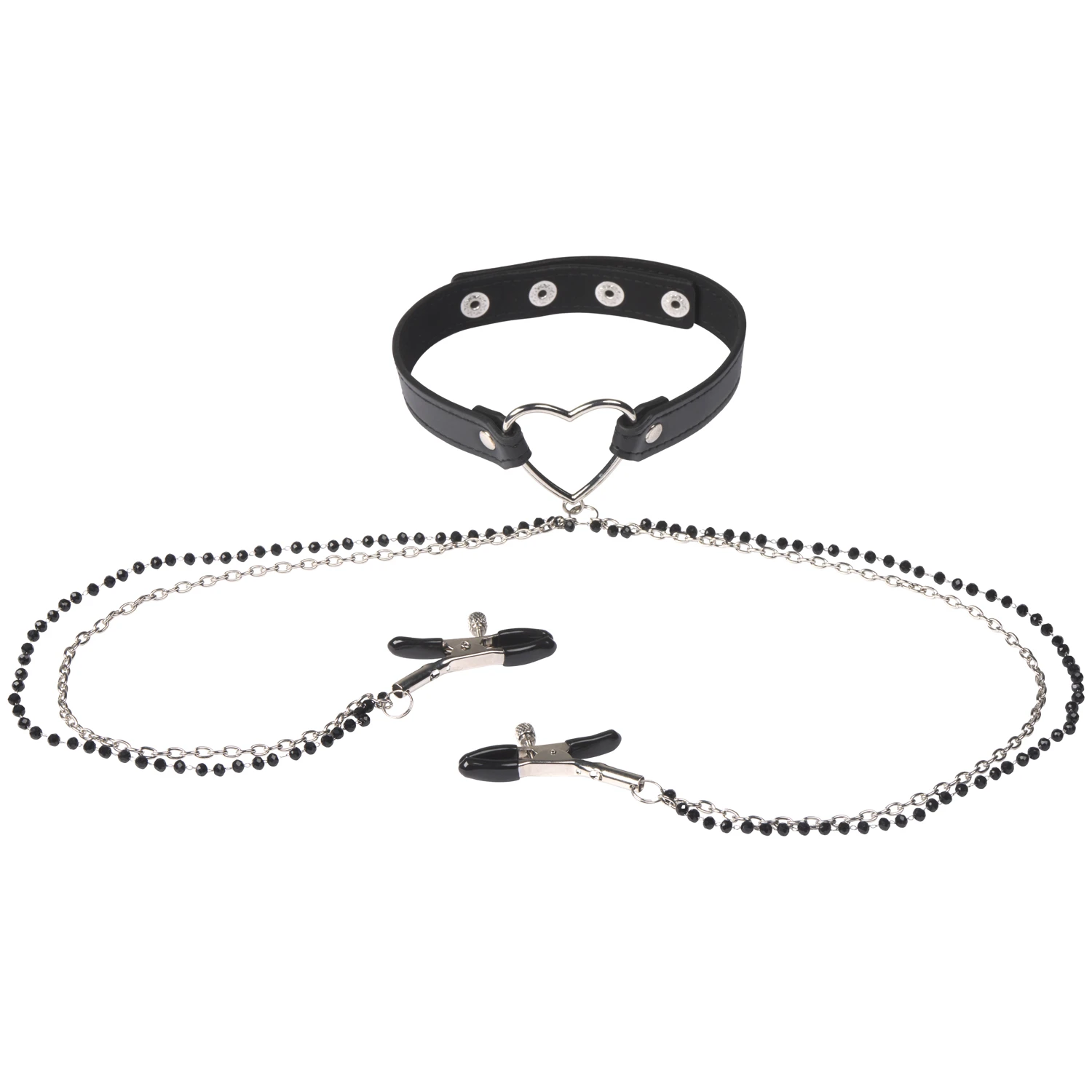 Sex & Mischief Amor Halsband mit Nippelklemmen var 1