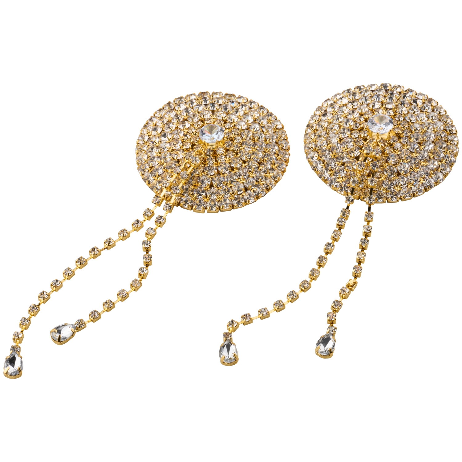 Seven &#x27;til Midnight Goldene Nipple Covers mit Quasten und Strasssteinen 1