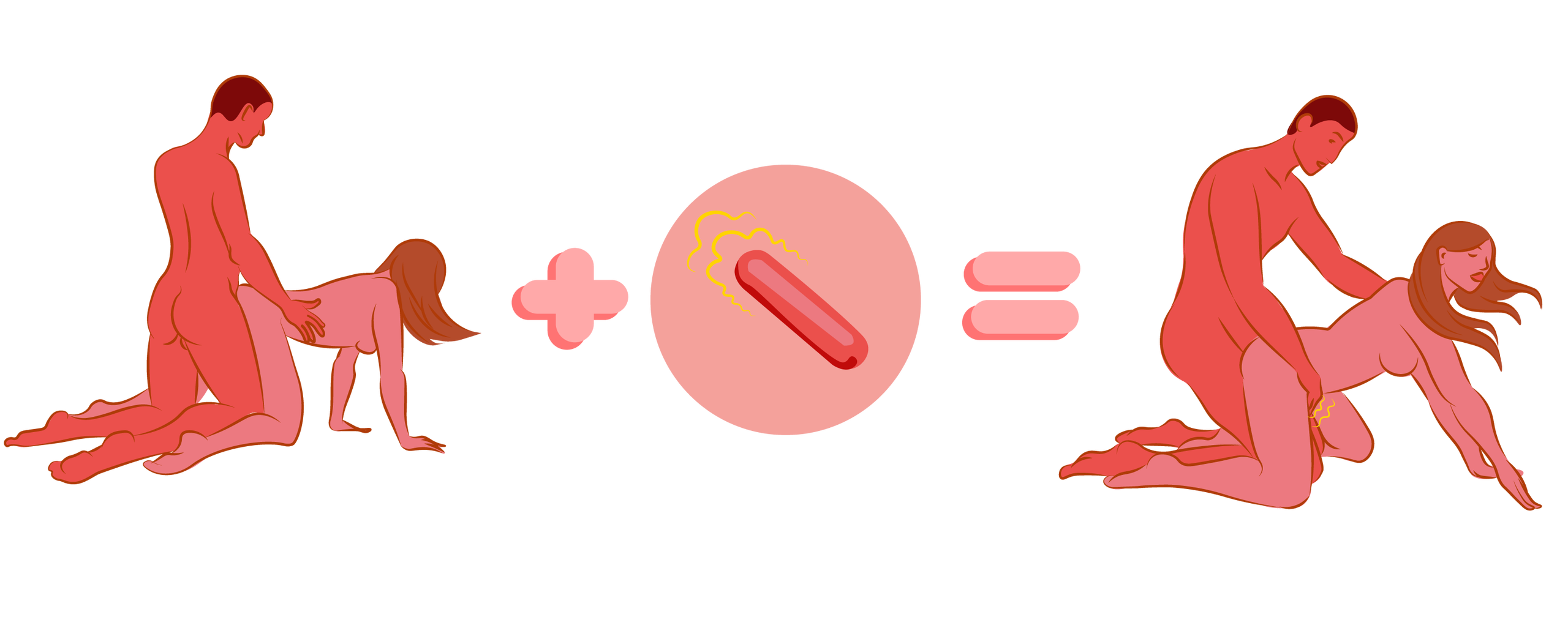 Et par i doggy style stilling, der bruger en bullet vibrator på den modtagende partner for at øge fornemmelserne.