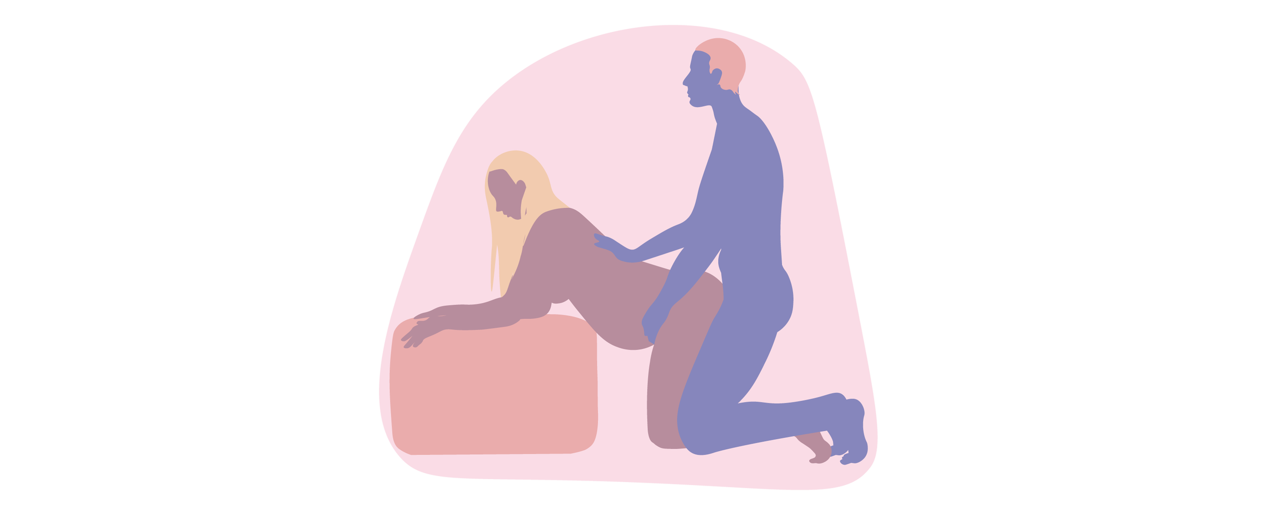 Illustrasjon av et par som ligger i sexstillingen doggy style