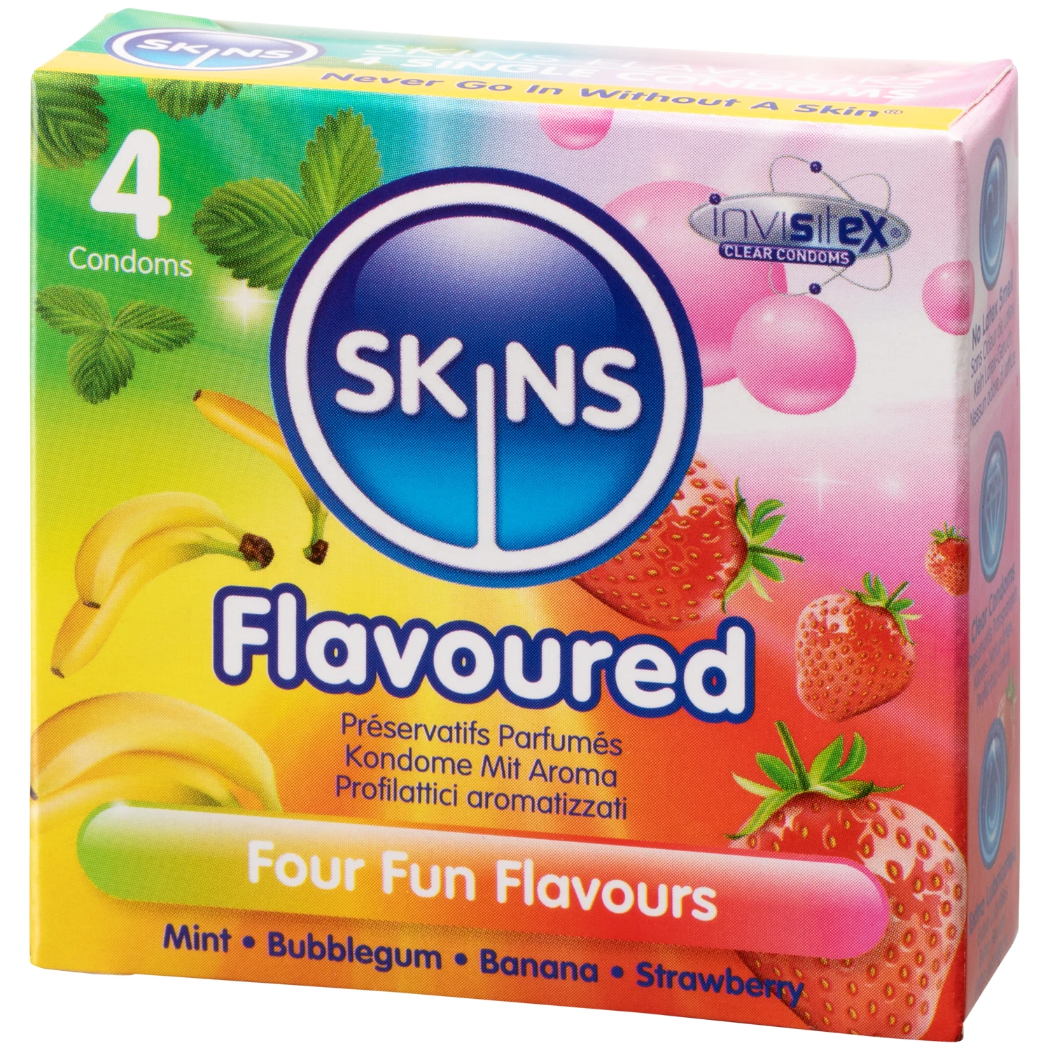 Skins Flavoured Kondomer med Smag 4 stk var 1