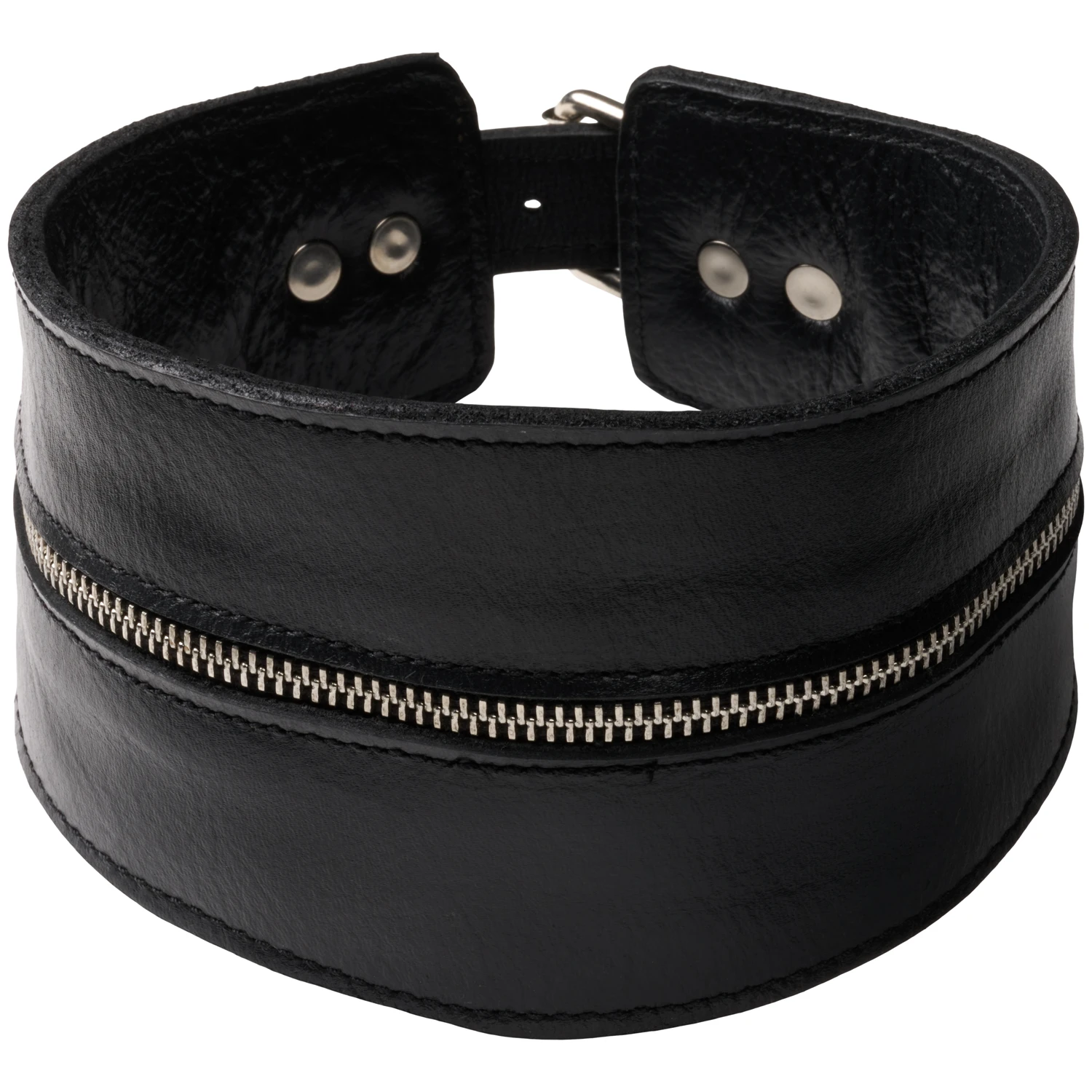 Kiotos Højhalset Læderkrave med lynlås var 2