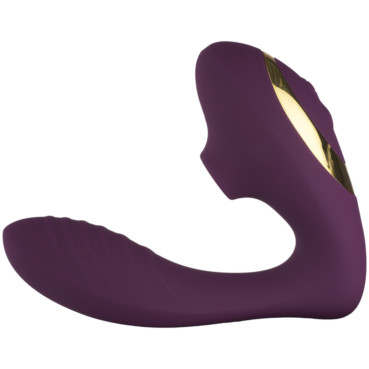 Tracey's Dog Pro 2 lilla G-punkts og klitoris vibrator i buet form på hvid baggrund