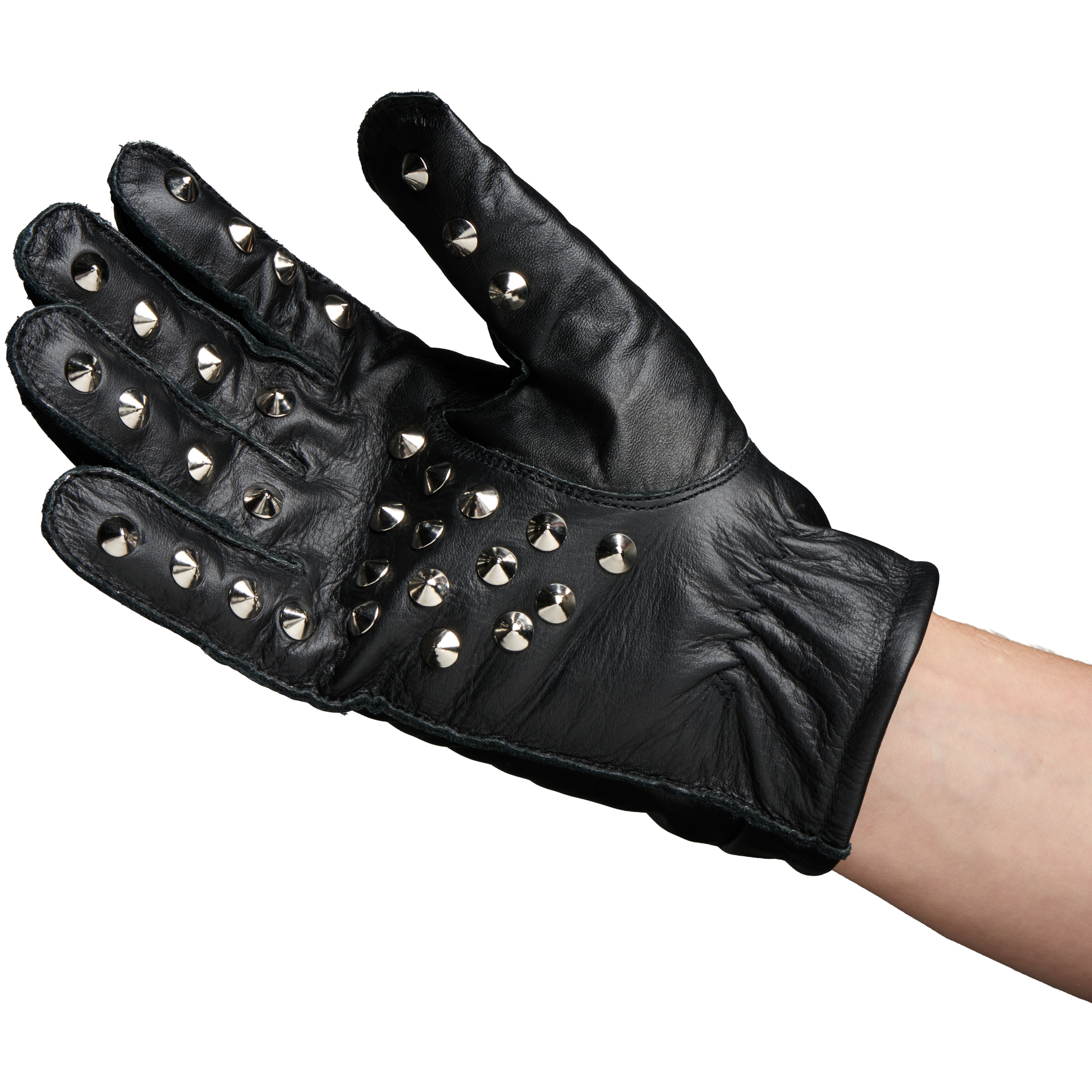 Black Label Leren Spanking Handschoenen met Studs var 1