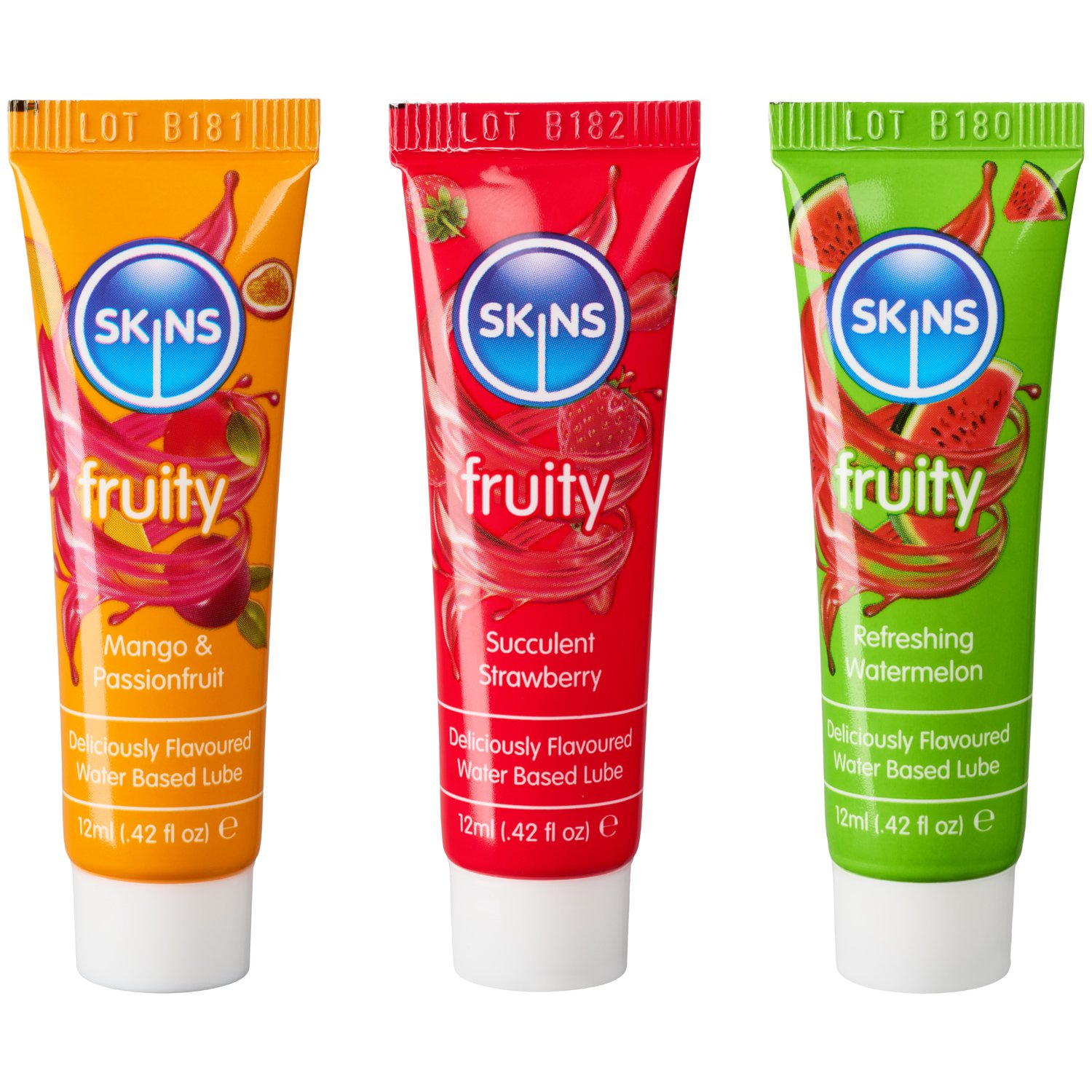 Skins Fruity Tubes Lubes 3 st x 12 ml   - Klar