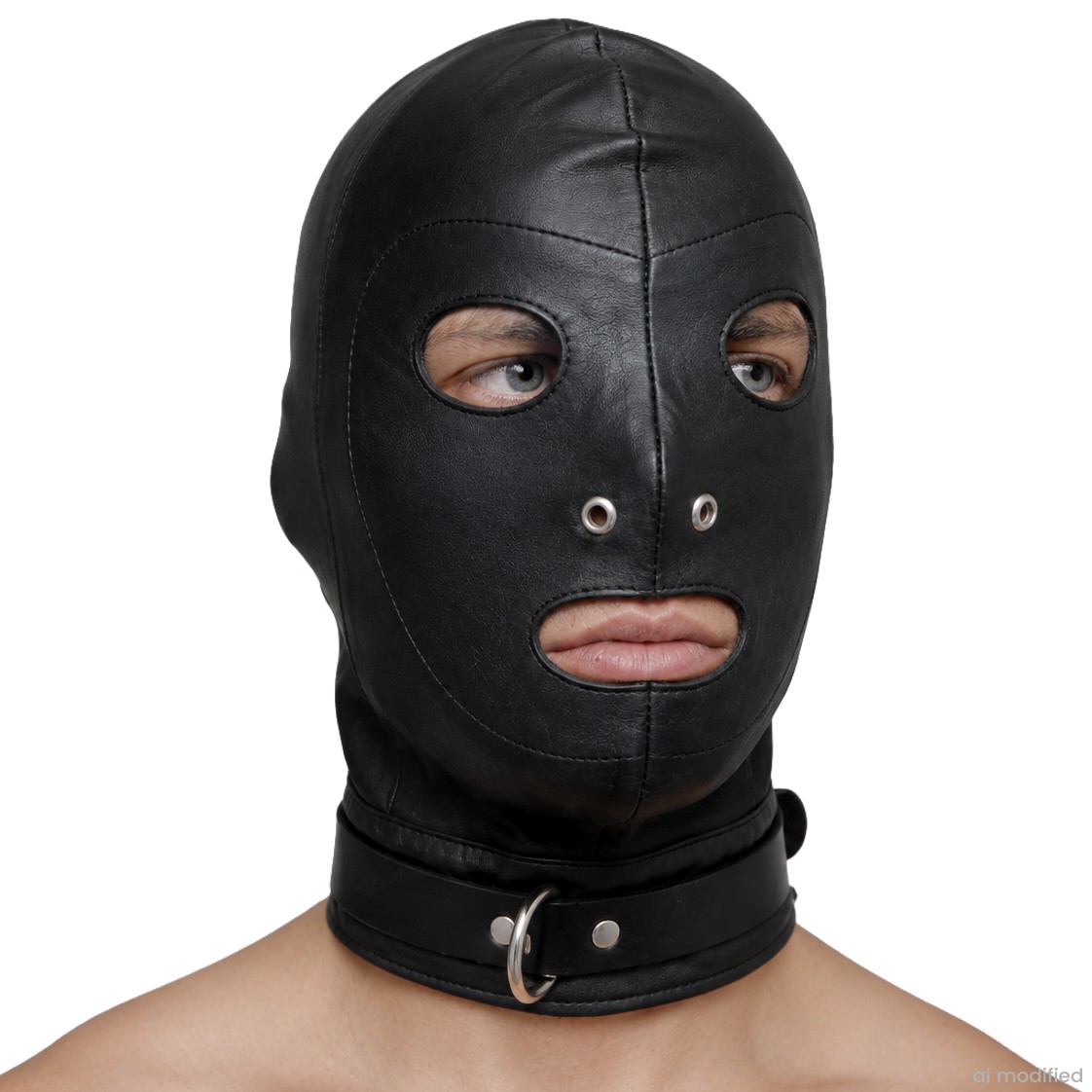 Rouge Leather Mask with D-Ring var 2