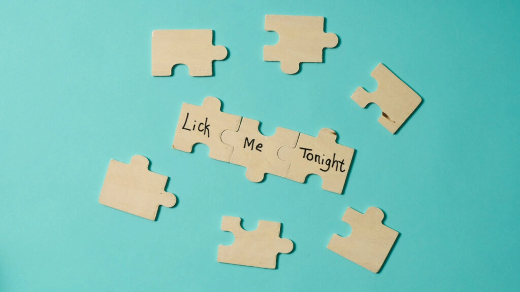 Puzzleteile mit Text