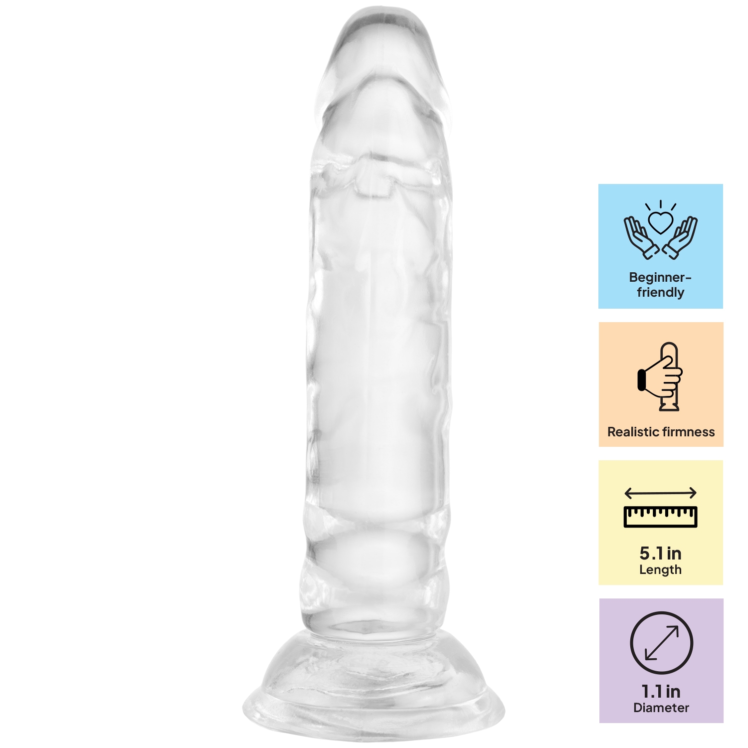 Willie City Clear Realistic Dildo with Suction Cup 5.1 Inch var 1