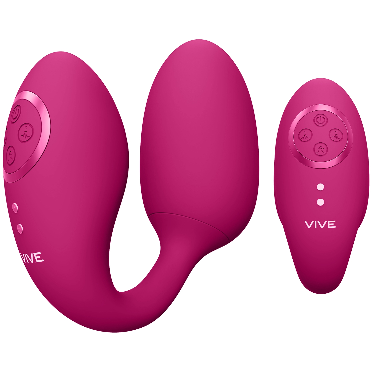 Vive Aika Double-Action Pulse-Wave Fjernbetjent Vibrerende Æg - Pink