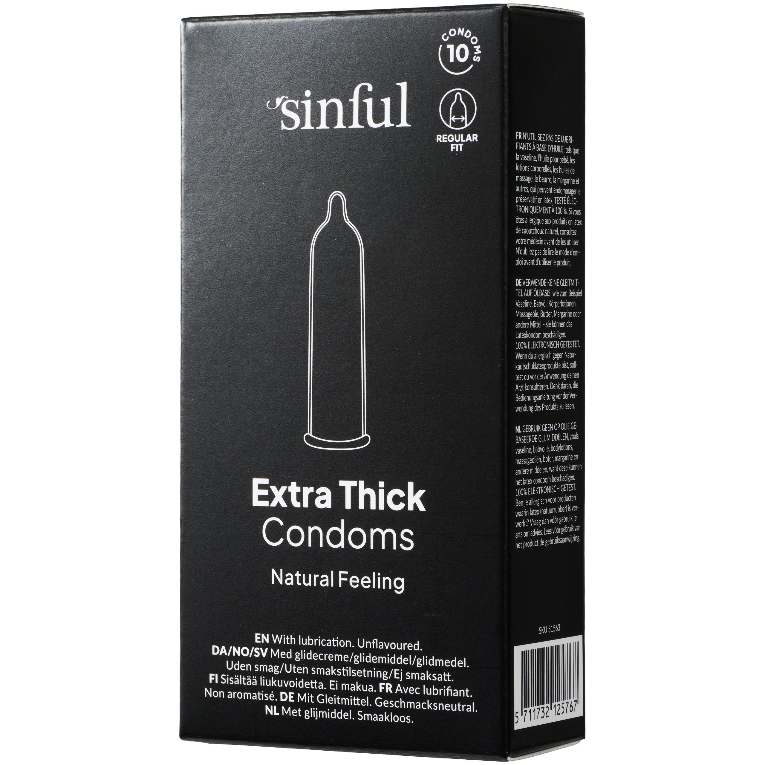 Sinful Extra Thick Condoms 10 Pcs var 1