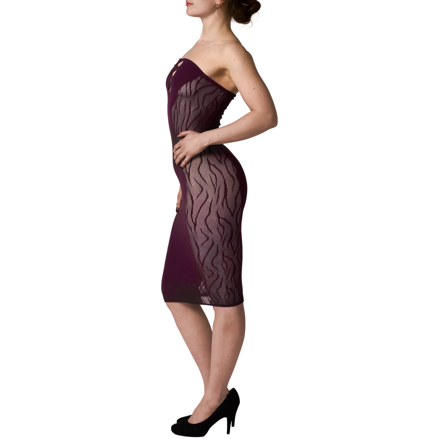 NORTIE Edda Langes Burgunderfarbenes Tube-Kleid var 2