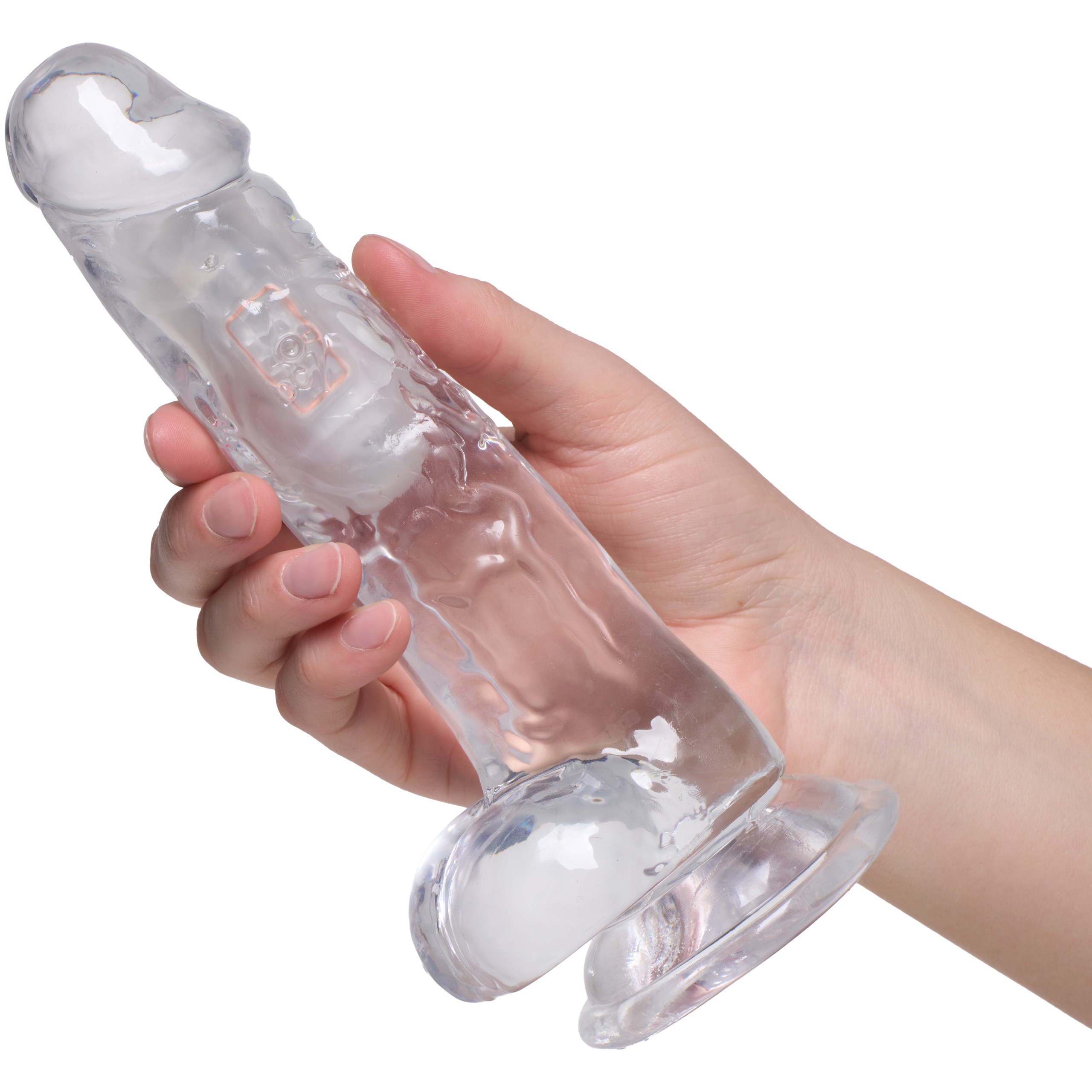 RealRock Fjernbetjent LED Dildo Vibrator med Kugler 22,5 cm var 2