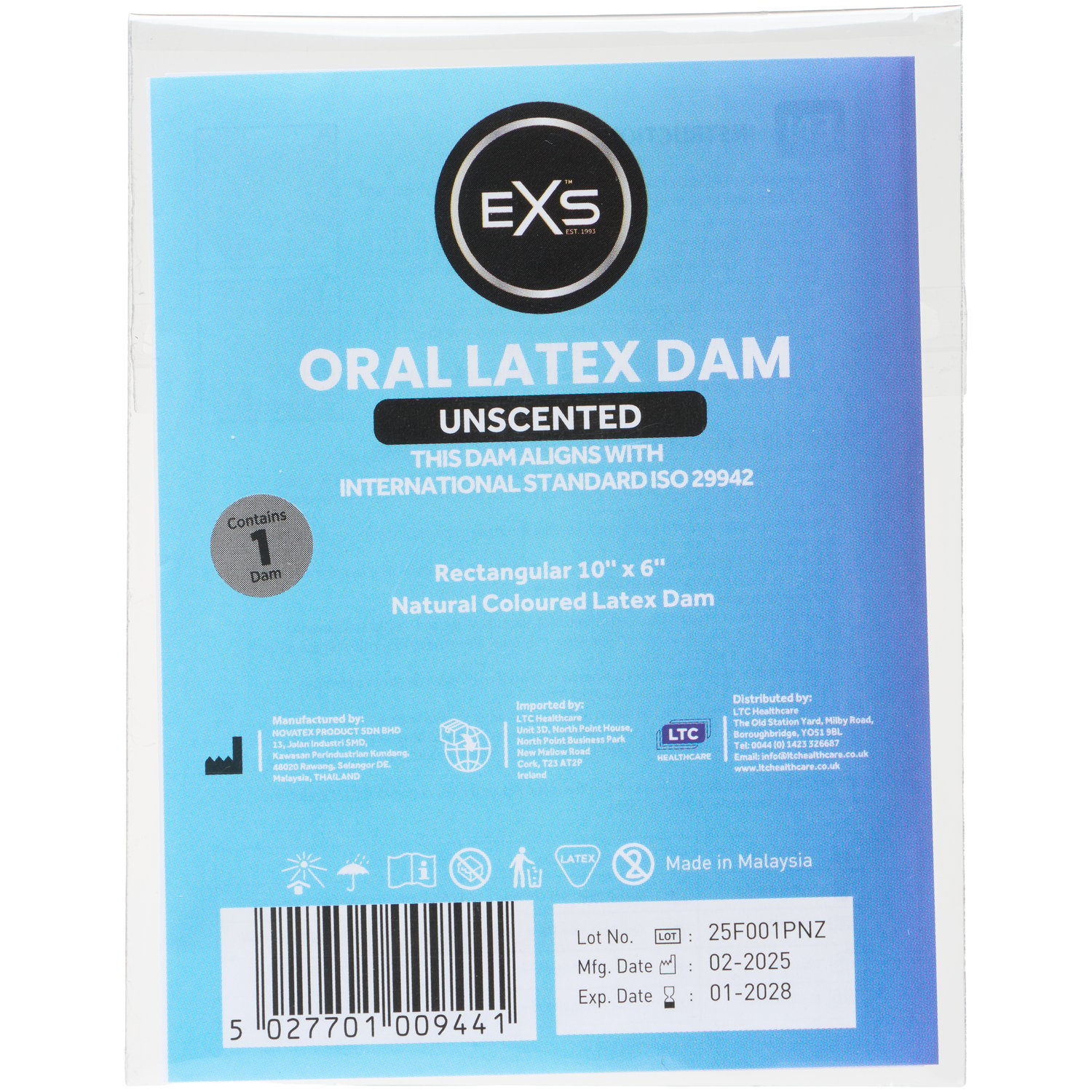 EXS Oral latex slikkelap 1-pak - Klar EXS Oral latex slikkelap 1-pak - Klar