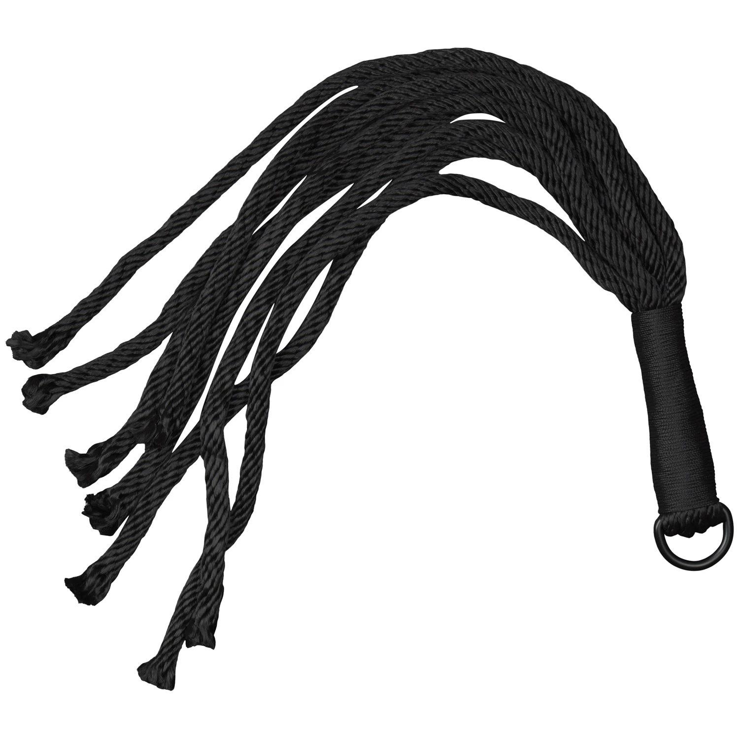 Sex & Mischief Schwarzer Flogger aus Seil 50,5 cm var 1