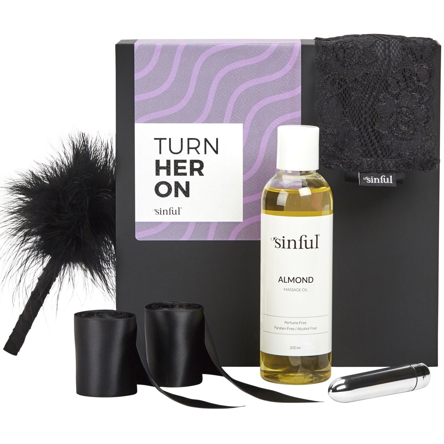 Sinful Turn Her On Sexleksaksset med A-Z Guide - Black