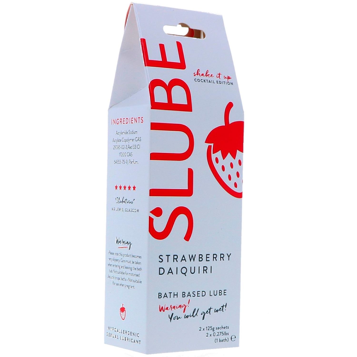 Slube Strawberry Daiquiri Vandbaseret Bade Gel 250 g - Clear