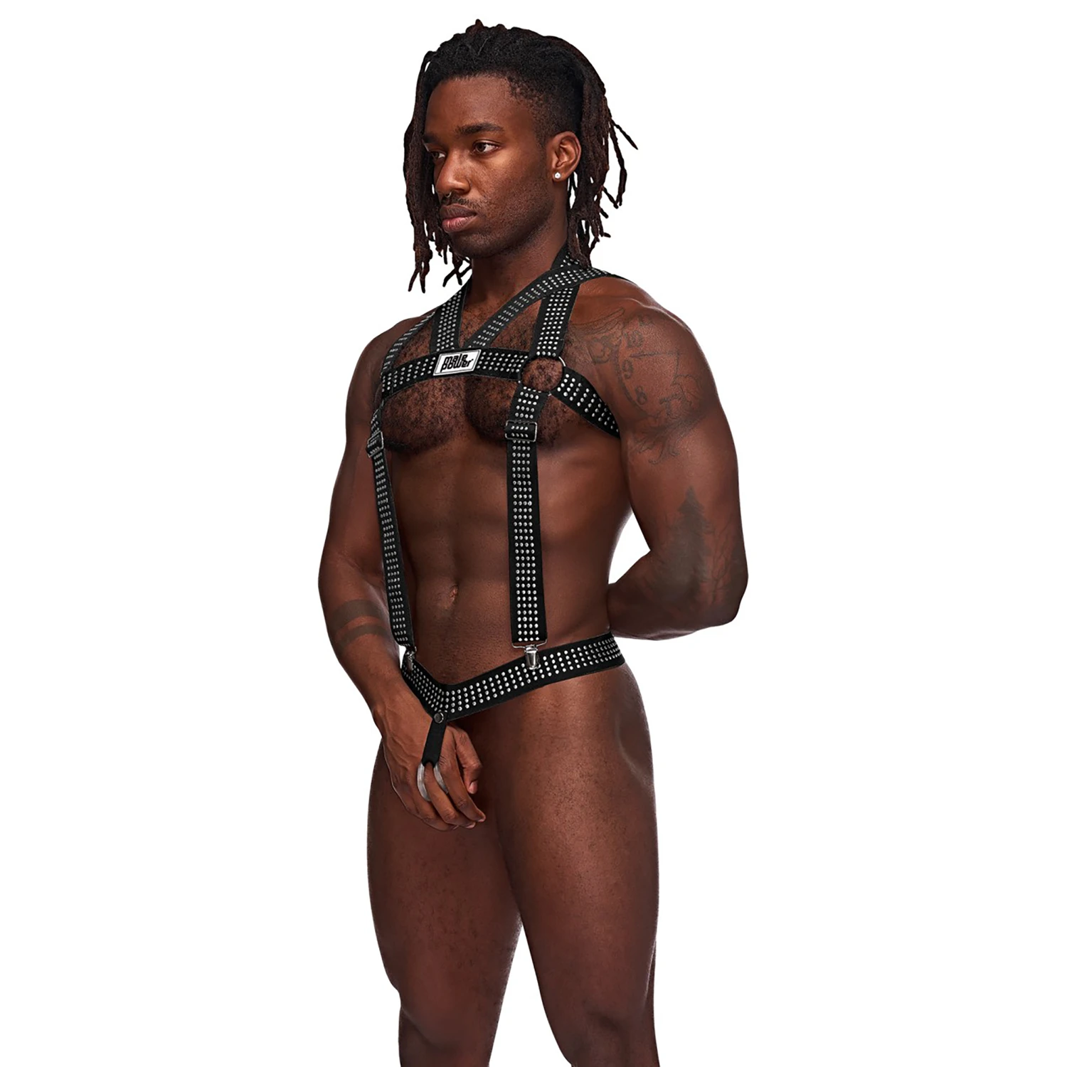 Male Power Elastic Studded Harness avec Anneau Pénien var 2