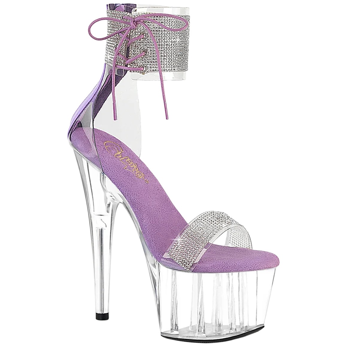 Pleaser Adore-727RS Rhinestone Lace-Up Platform Sandals 1