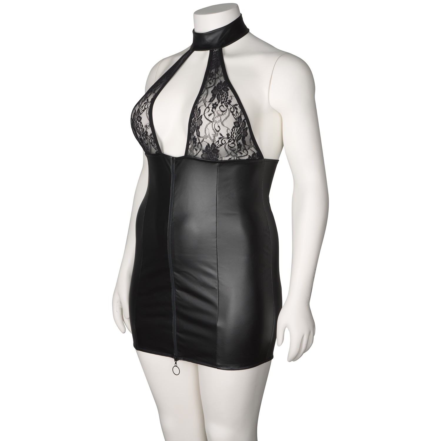 NORTIE Fetish Wetlook Klänning med Keyhole Cutout Plus-Size 2
