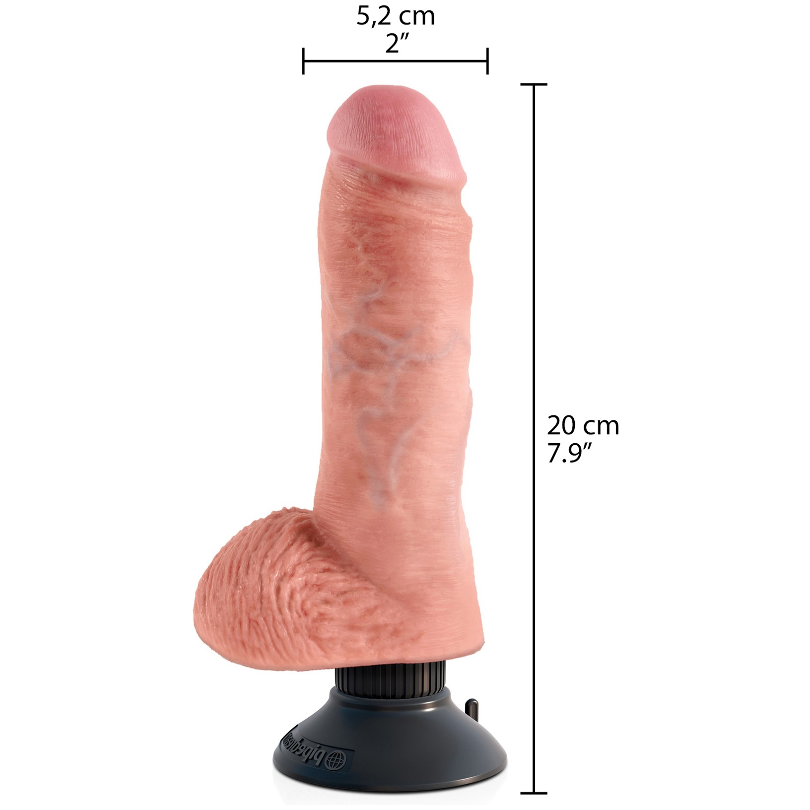 King Cock Realistisk Vibrerende Dildo med Testikler 20 cm 1