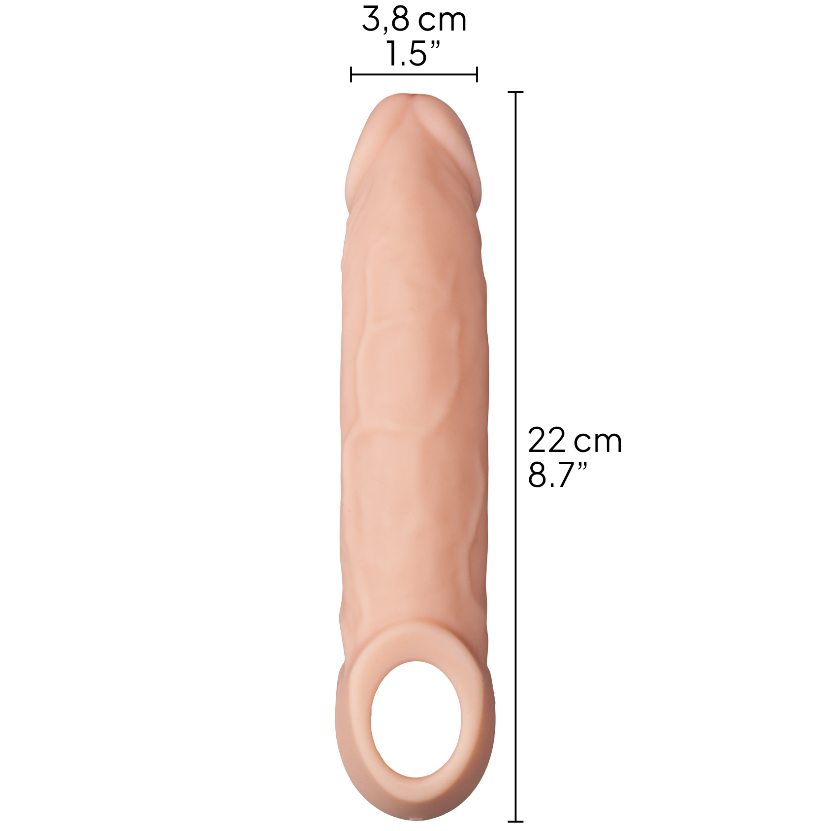 Willie City Luxe Realistic Penis Extender Sleeve 8.7 Inch 1
