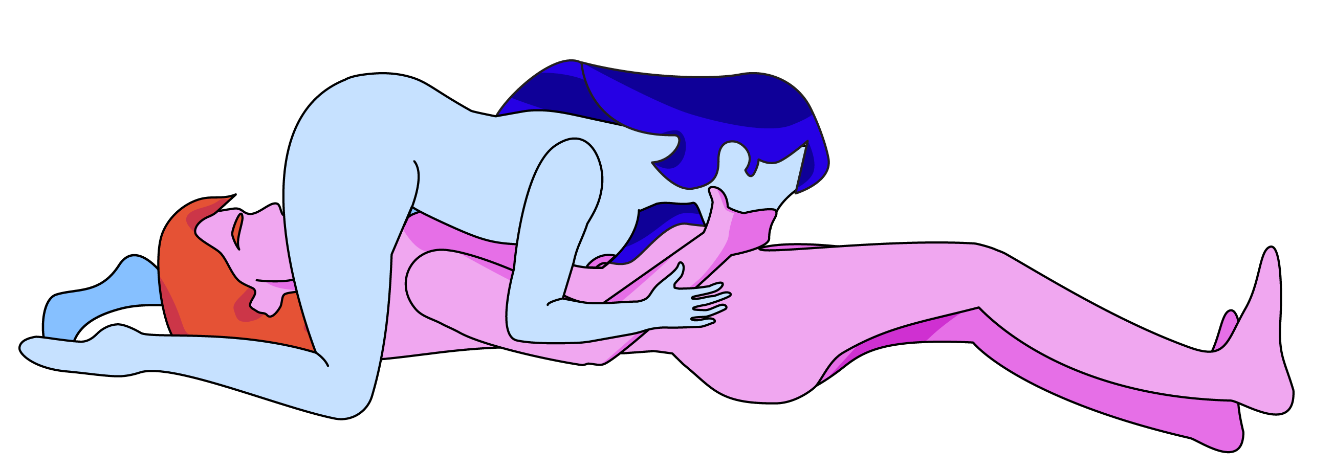 Illustration af to kvinder der laver sexstillingen 69'er
