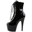 Pleaser Adore 1020 Snörad Ankelstövel Svart Lack 2