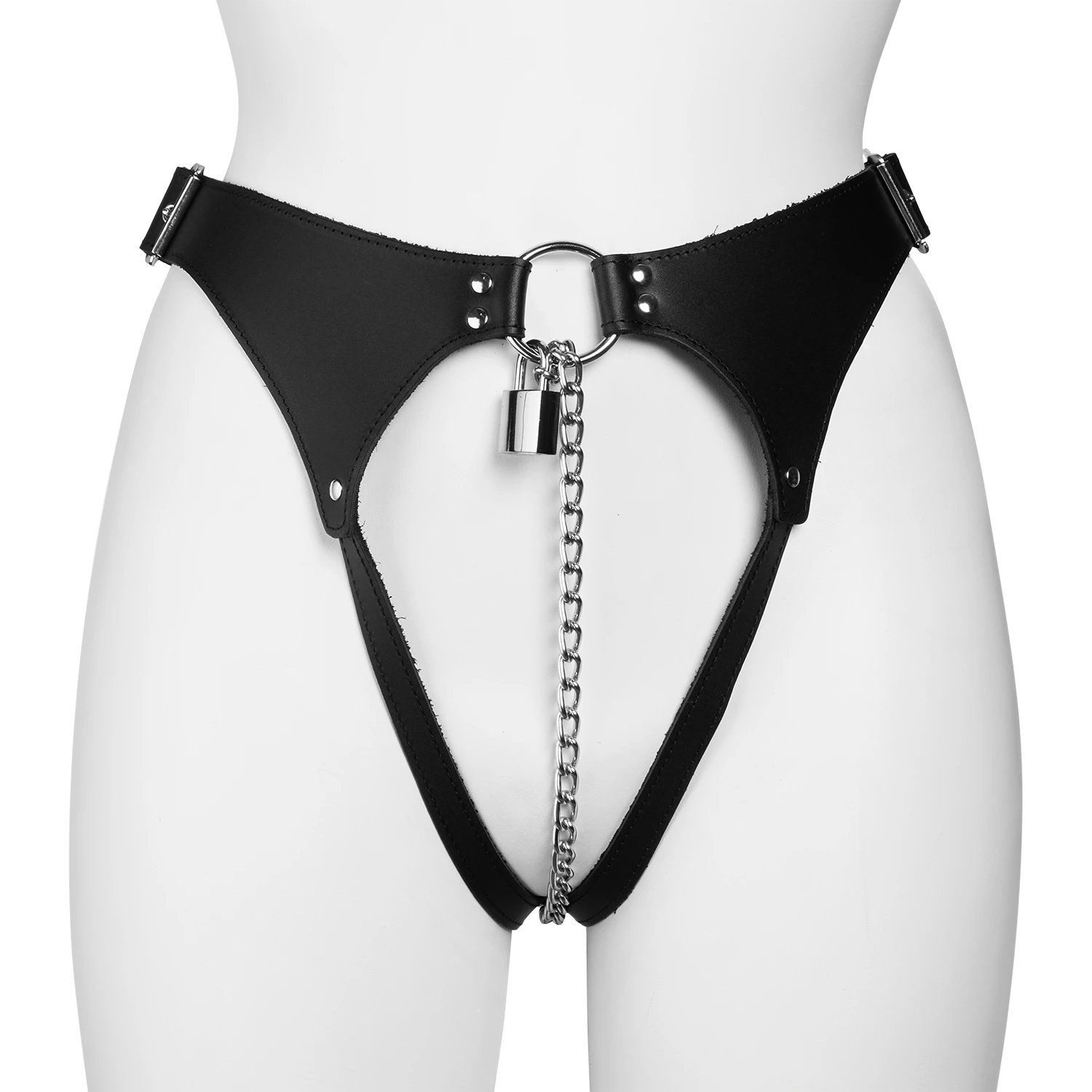 Rimba Keuschheitsgürtel aus Leder mit Kette für Frauen 1