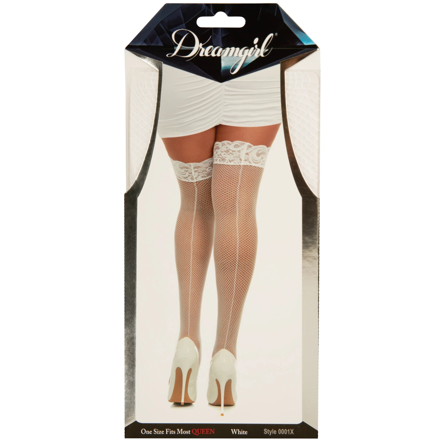 Dreamgirl Fishnet Hold-Up Strumpor Plus Size 2