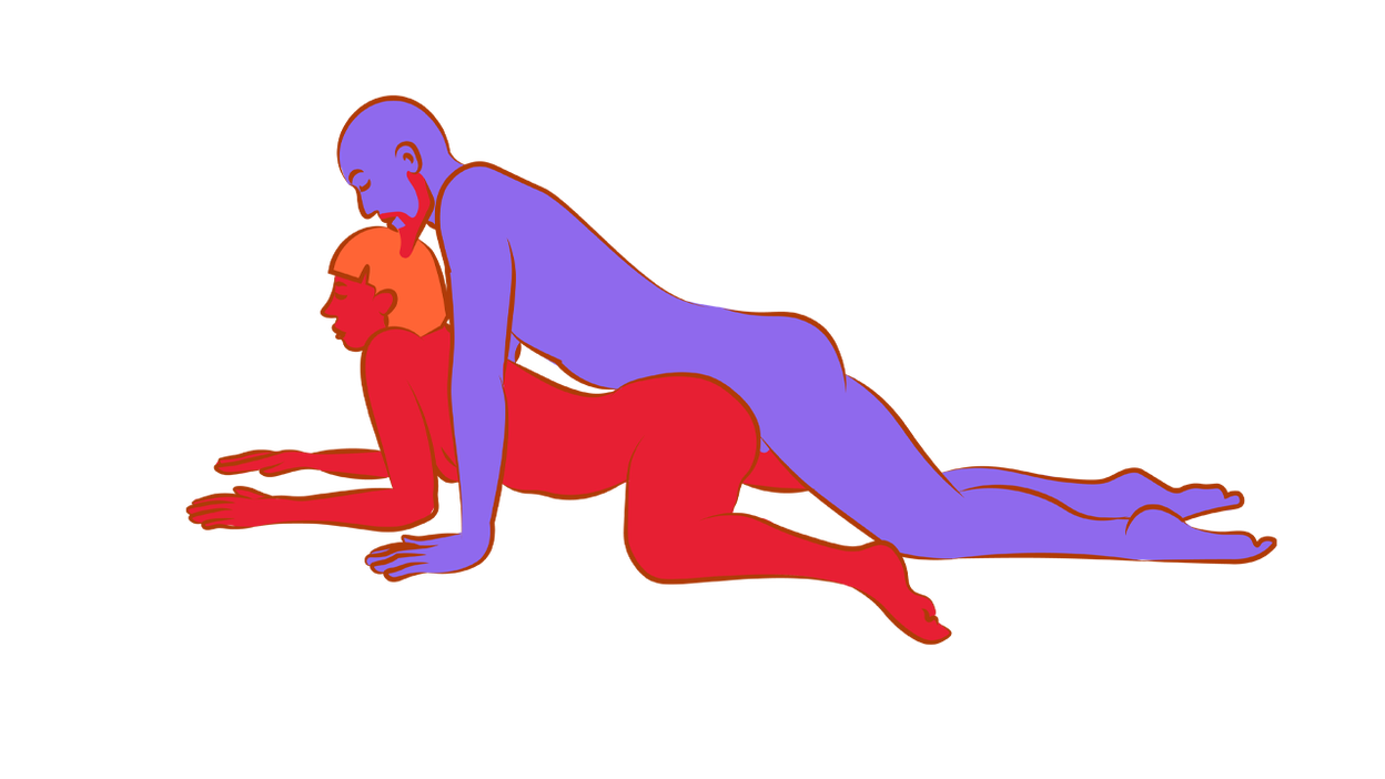 Illustration der Sexstellung die Sphinx-Stellung