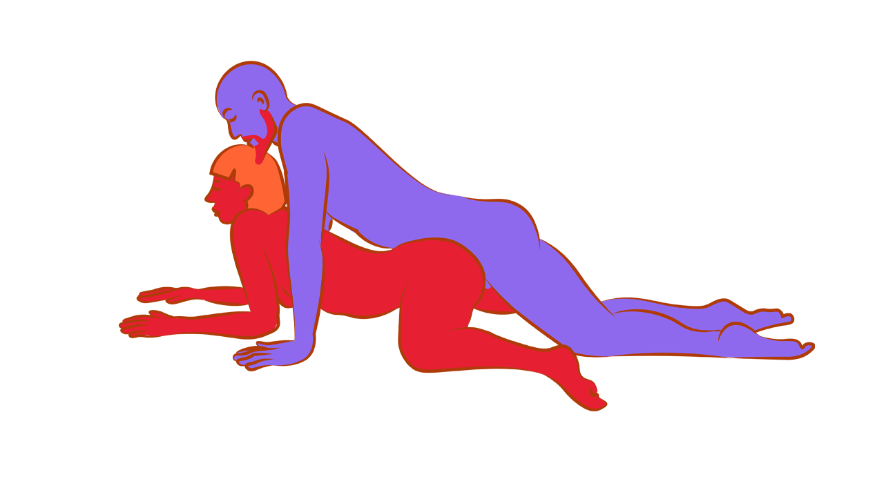 Illustration der Sexstellung die Sphinx-Stellung