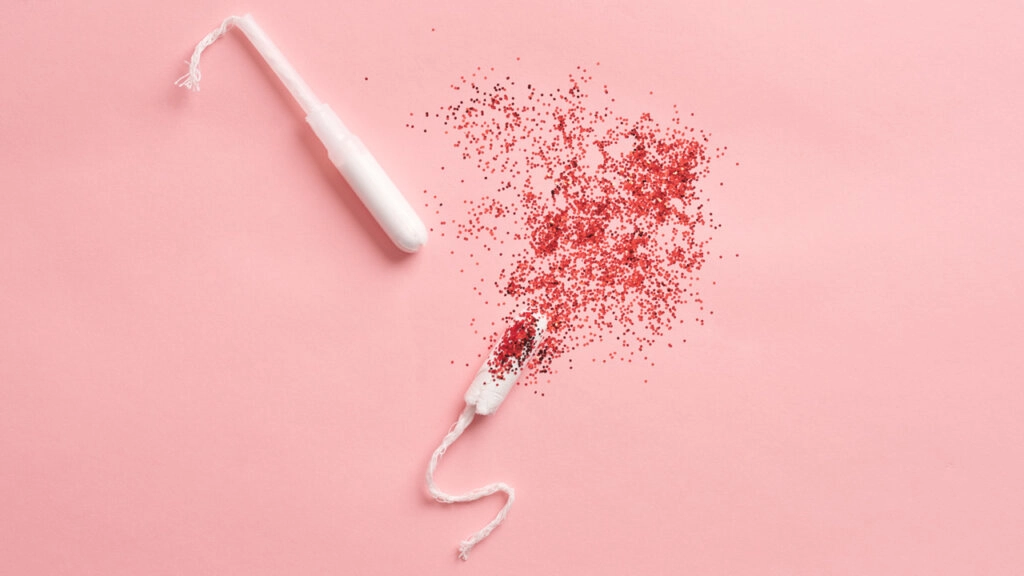 Tampons mit Glitzer