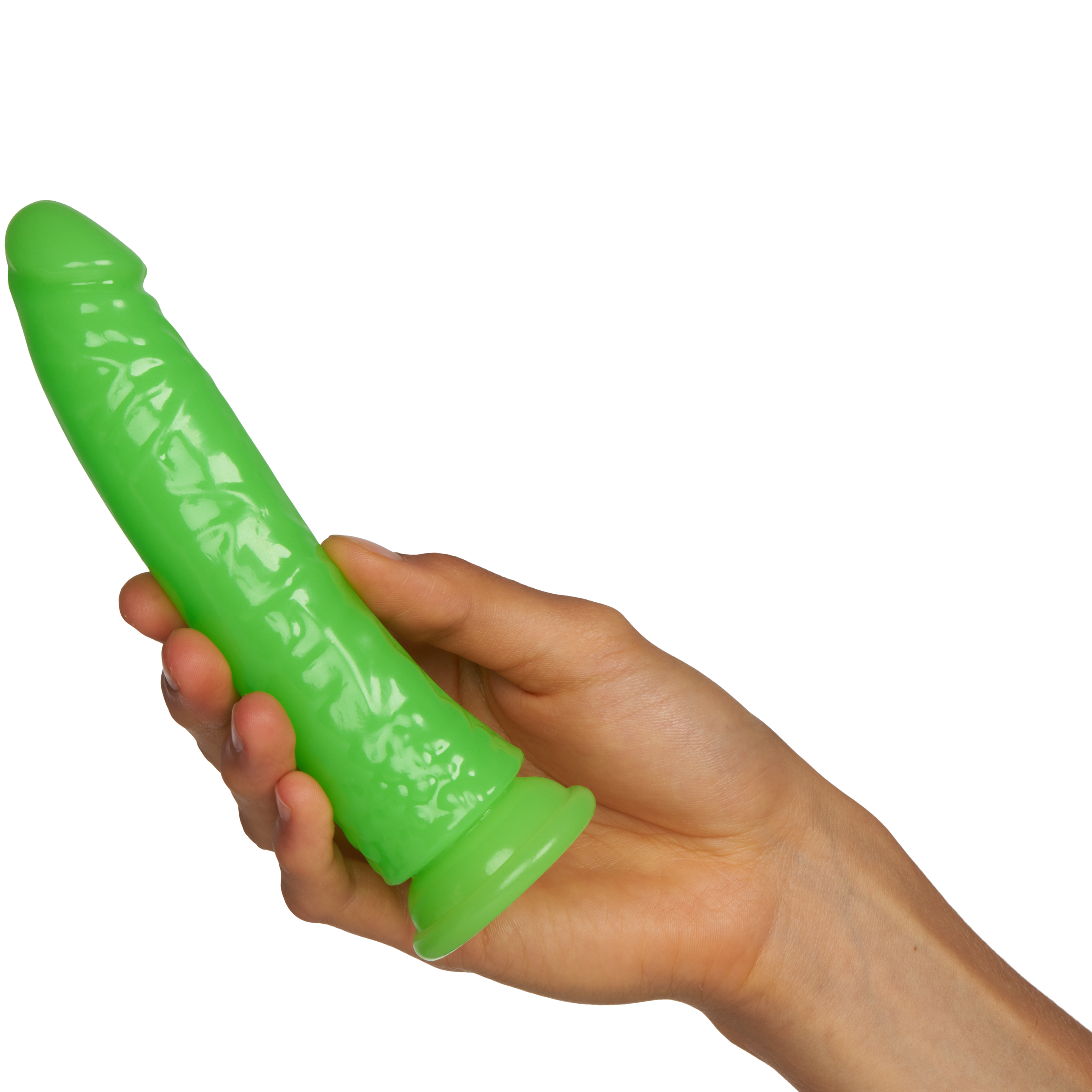 RealRock Glow in the Dark Slim Dildo med Sugekopp 17,5 cm var 2